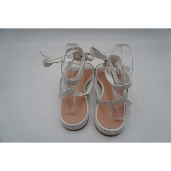 Stuart Weitzman Anita Wraparound Gladiator White Ankle Leather Sandal size 9.5 - Picture 5 of 16
